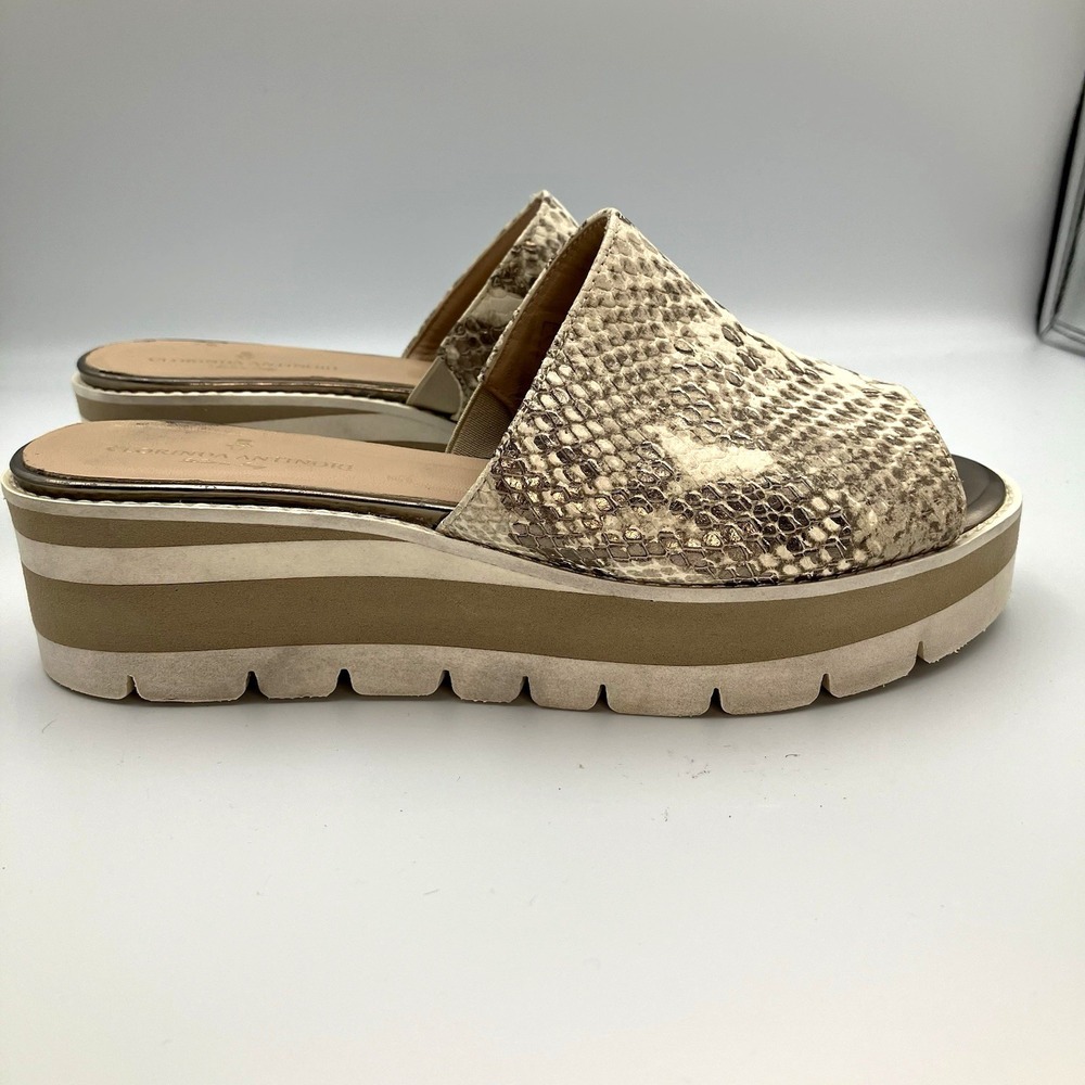 Brunate Veronica Womens  Snake Print Wedge Slide Slip On Sandal 38 7-7.5 US